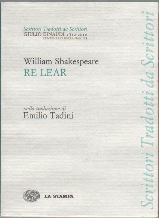 Re Lear. William Shakespeare - Antonio Caprarica - copertina