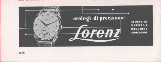 Orologi di precisione Lorenz. Pubblicità 1958 - Libro Usato - ND - | IBS