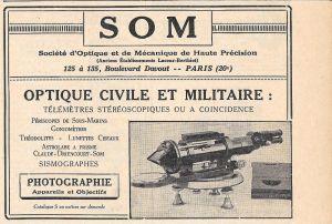 Som. Optique Civile Et Militaire, Paris. Pubblicita 1926 - copertina