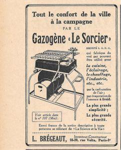 Gazogène Le Sorcier. L. Brégeaut const.ur. Pubblicita 1926 - copertina