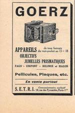 Goerz. Appareils, objetifs, jumelle prismatiques. Pubblicita 1926
