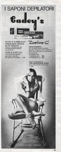 Cadey's saponi depilatori. Advertising 1974