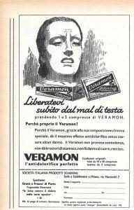 Veramon. Liberatevi subito dal mal di testa. Advertising 1936 - copertina