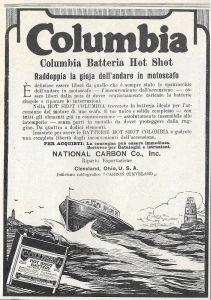 Columbia batteria Hot Shot. Advertising 1920 - copertina