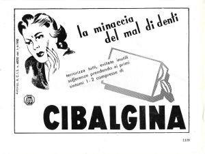 Cibalgina. La minaccia del mal di denti. Advertising 1951 - copertina