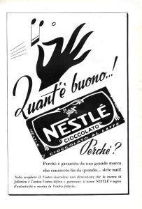 Cioccolato Nestlé. Advertising 1951 - copertina