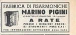 Fabbrica di fisarmoniche Marino Pigini, Castelfidardo. Advertising 1953