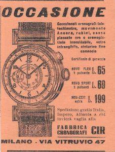 Fabbrica cronografi CIR Milano. Advertising 1939 - copertina