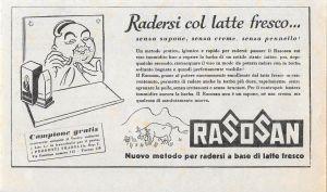 Rasosan, radersi conl latte fresco. Advertising 1939 - copertina