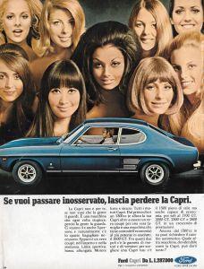 Ford Capri. Advertising 1970 - copertina