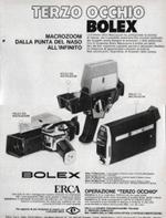 Bolex Macrozoom 155 160 7,5. Terzo occhio. Advertising 1970