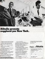 Alitalia prenota soggiorni per New York. Advertising 1970