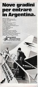 Aerolinas Argentinas / Kambusa amaricante. Advertising 1970, fronte retro
