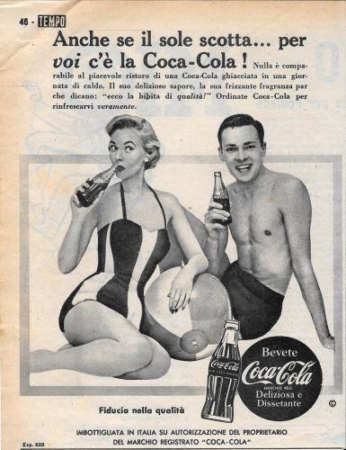 Anche se c'è il sole che scotta  per voi c'è la Coca-Cola. Advertising  1956 - Libro Usato - Gente 