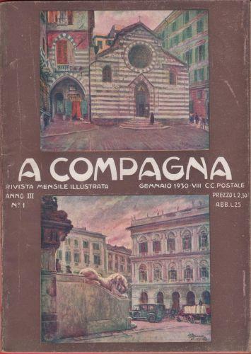 A Compagna. Rivista. Anno III. n. 1 gennaio 1930 - copertina