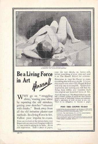 Be a Living Force in Art. Hassall. Advertising 1921 - copertina