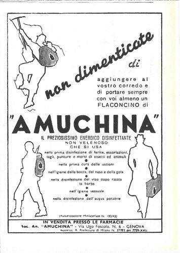Amuchina. Pubblicità 1943 - copertina