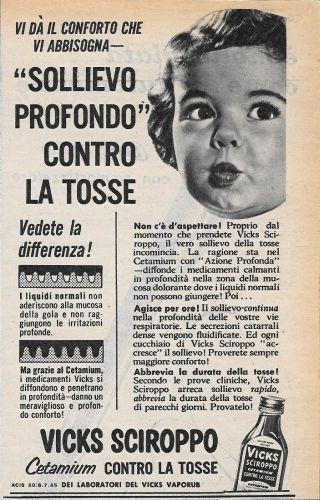 Vicks Sciroppo. Cetanium contro la tosse. Advertising 1956 - Libro Usato -  Tempo - | IBS