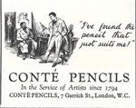 Conté Pencils. Advertising 1924
