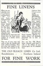 The Old Bleach Linen CO. Ldt. Randalstown. Advertising 1924