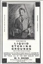 W.Y. Rhind. Liquid Etching Ground. Copper & Zinc Plates Of The Best... Advertising 1924