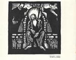 The Saint. Linocut by miss. W.M. Geddes. Stampa 1924