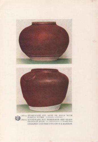 Stoneware pot, designed and executed by W.S. Murray - Stampa 1924 - copertina