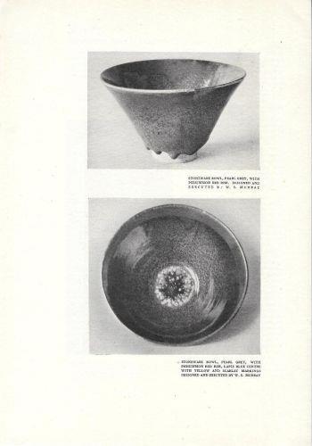 Stoneware bowl, markings, designed and executed by W.S. Murray - Stampa 1924 - copertina