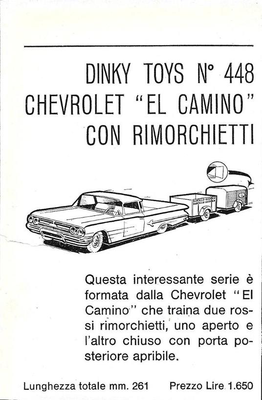Dinky Toys no. 448. Chevrolt El Camino con rimorchietti. Advertising 1963 - 2