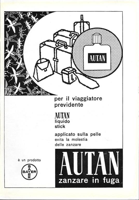 A u t a n zanzare in fuga/CEAT. Advertising 1961 fronte/retro - copertina