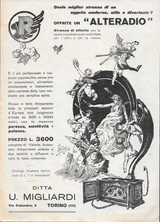 Alteradio. Advertising 1928 - copertina