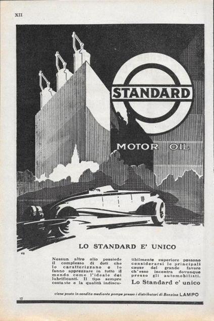 Standard - Motor Oil / Nuovo Grammofono La Voce del Padrone. Advertising 1928 - copertina