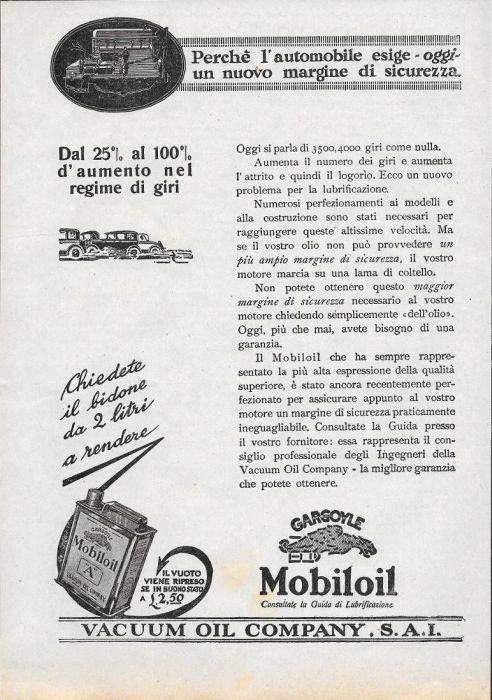 Mobiloil - Vacuum Oil Company. Advertising 1928 - copertina