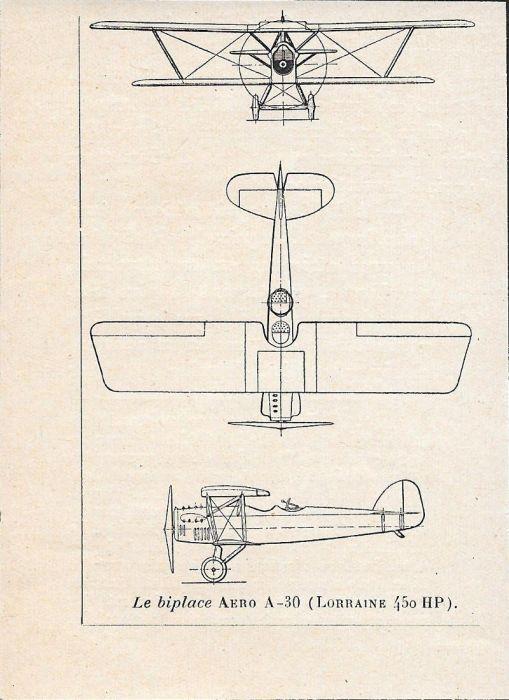 Le biplane Aero a-30 (Lorraine 450 HP). Stampa 1927 - Libro Usato -  L'Aeronautique 