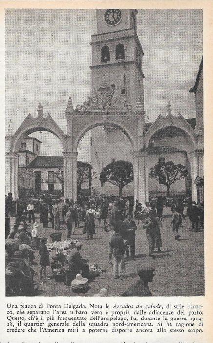 Una piazza di Ponta Delgada, Isola di S. Miguel (Azzorre). Stampa 1934 - copertina