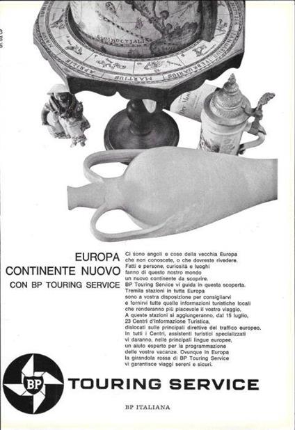 BP Touring Service. Europa continente nuovo. Advertising 1962 - copertina