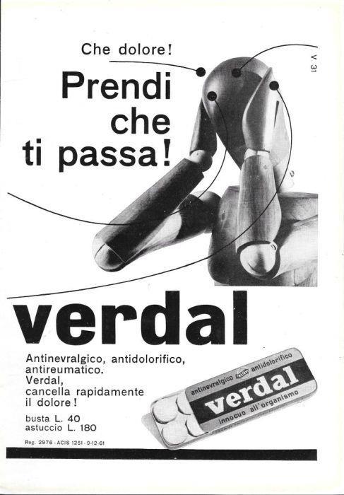 Verdal. Prendi che ti passa. Advertising 1962 - copertina