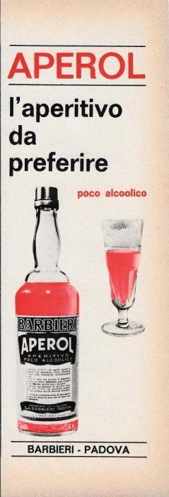 Aperol Barbieri. L'aperitivo da preferire , poco alcoolico. Advertising 1964 - copertina