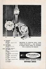Universal Genève, controlla e garantisce l'orologio Berthoud Genève. Advertising 1963