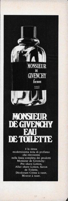 Monsieur de Givenchy for men. Advertising 1969 - copertina