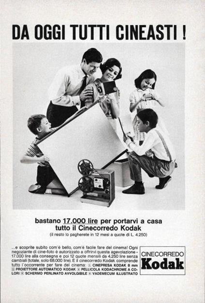 Kodak, Cinecorredo. Da oggi tutti cineasti. Advertising 1965 - copertina