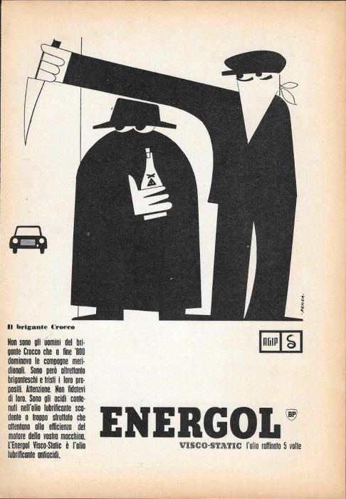 Energol visco-static. BP AGIP. Il brigante Crocco. Advertising 1958 - copertina