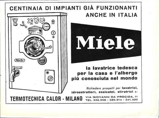 Miele, la lavatrice tedesca. Advertising 1958 - copertina