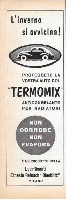 Termomix. Anticongelante per radiatori. Advertising 1958 - copertina