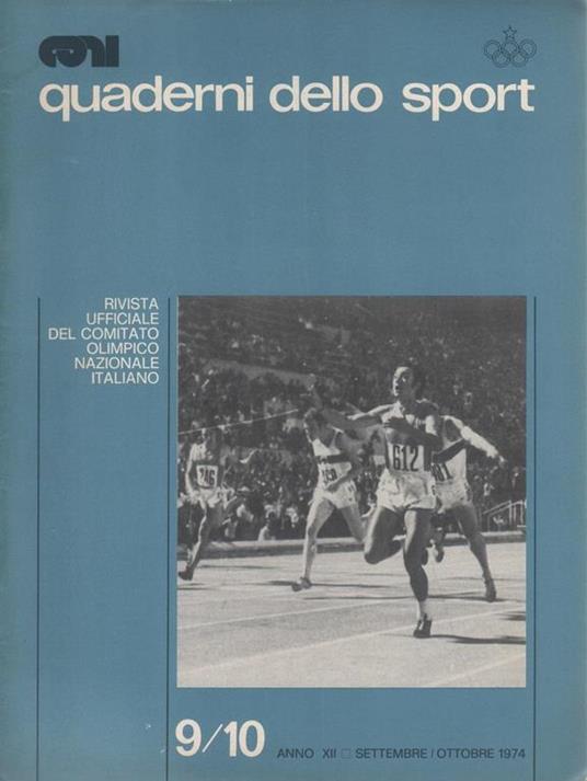 Quaderni dello Sport. Rivista ufficiale CONI. 1974 settembre/ottobre - copertina