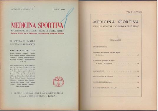 Studi di Medicina e Chirurgia dello Sport Anno IX Numero 7 - Luglio 1955 - copertina
