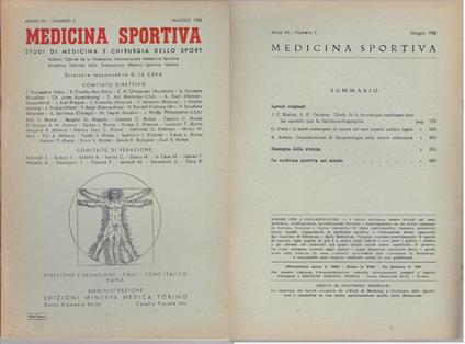 Studi di Medicina e Chirurgia dello Sport Anno XII Numero 5 - Maggio 1958 - copertina