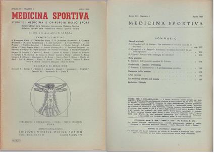 Studi di Medicina e Chirurgia dello Sport Anno XIII Numero 4 - Aprile 1959 - copertina