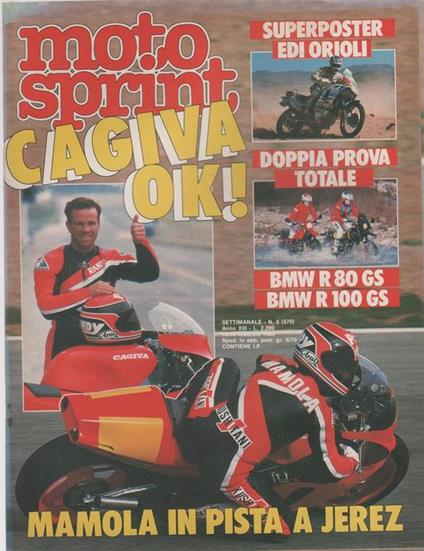 Moto sprint. n. 6 - 1988. Mamola in pista a Jerez - copertina