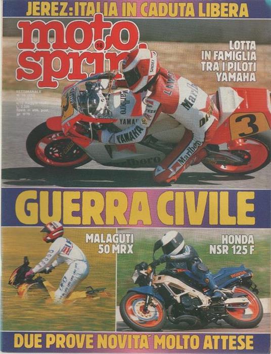 Moto sprint. n. 18 - 1988. Lotta in famiglia tra i piloti Yamaha - copertina